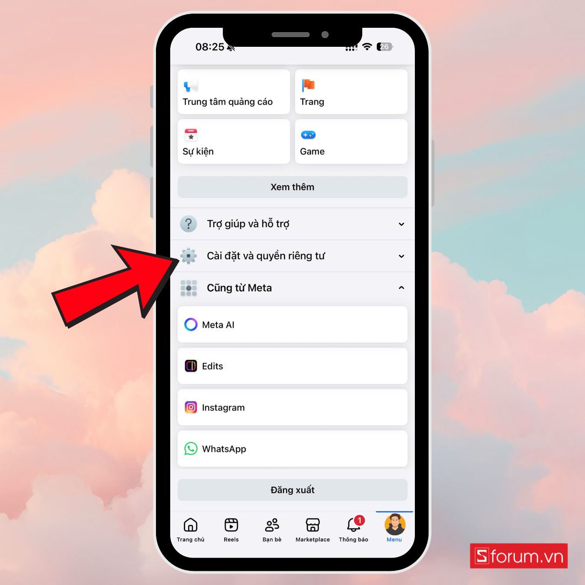 cách tiết kiệm dung lượng 4G trên iPhone Tắt tự động phát video trên Facebook bước 2