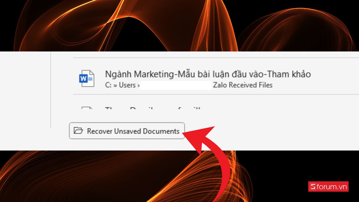 Cách lấy lại file Word chưa kịp lưu, quên lưu 2