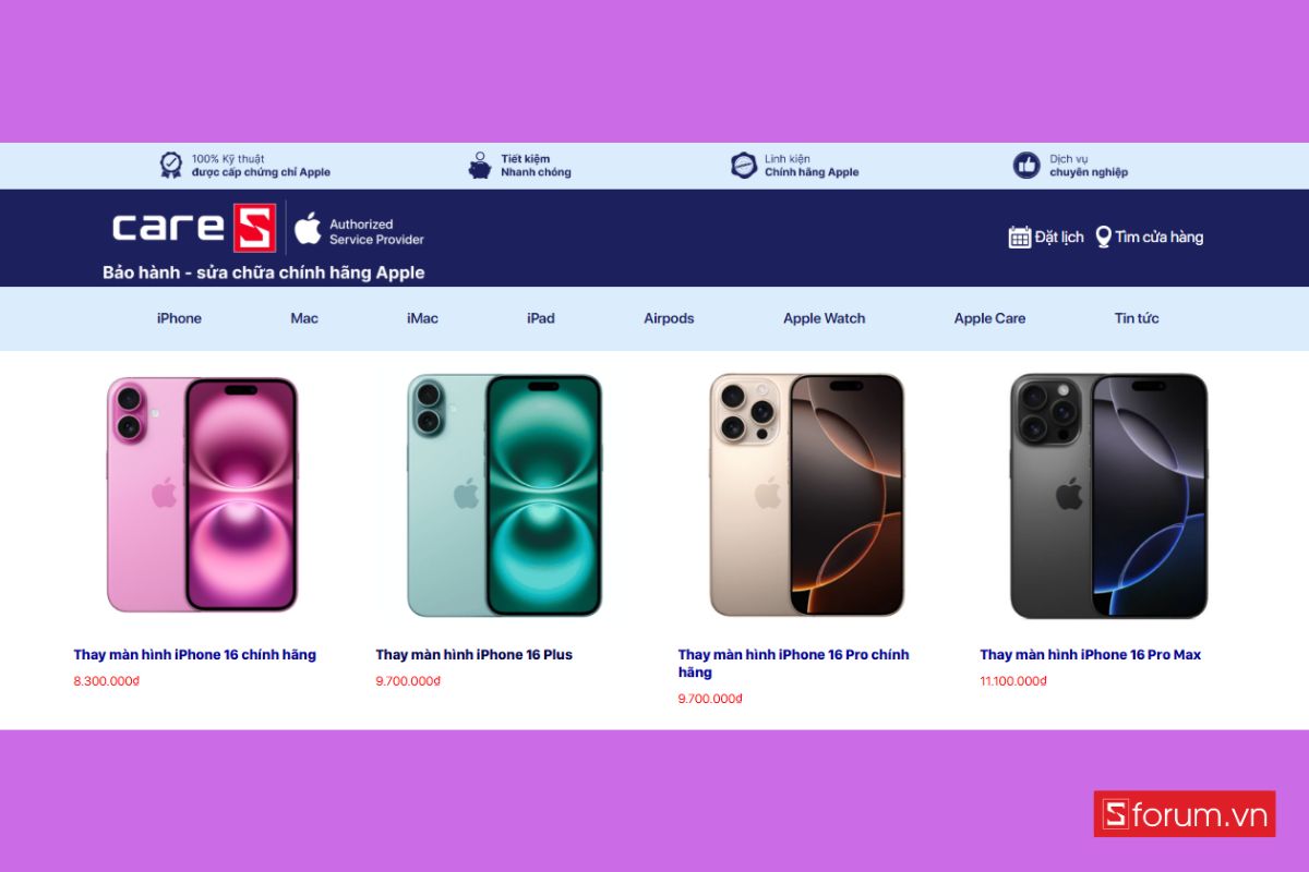 CareS là địa chỉ sửa chữa iPhone chính hãng uy tín trên thị trường