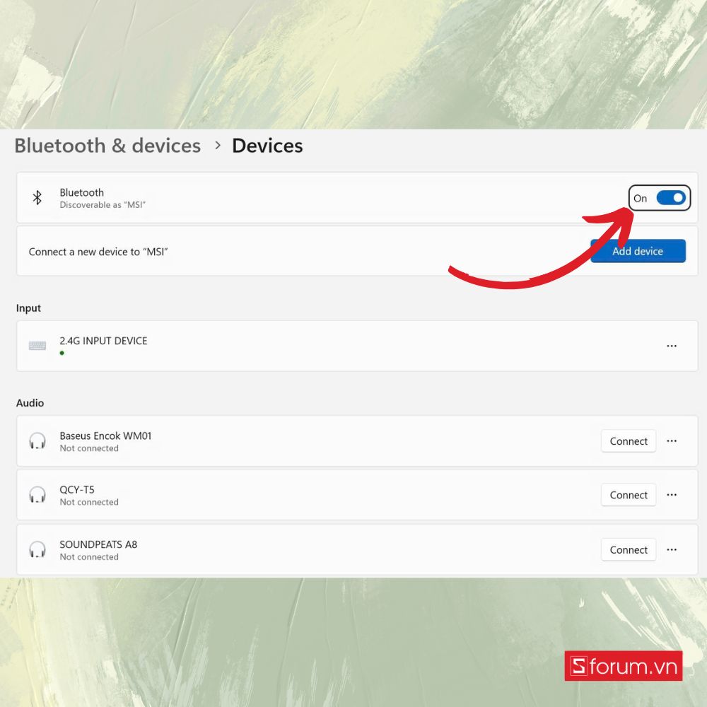 Cách kết nối điện thoại Xiaomi với máy tính bằng bluetooth bước 2