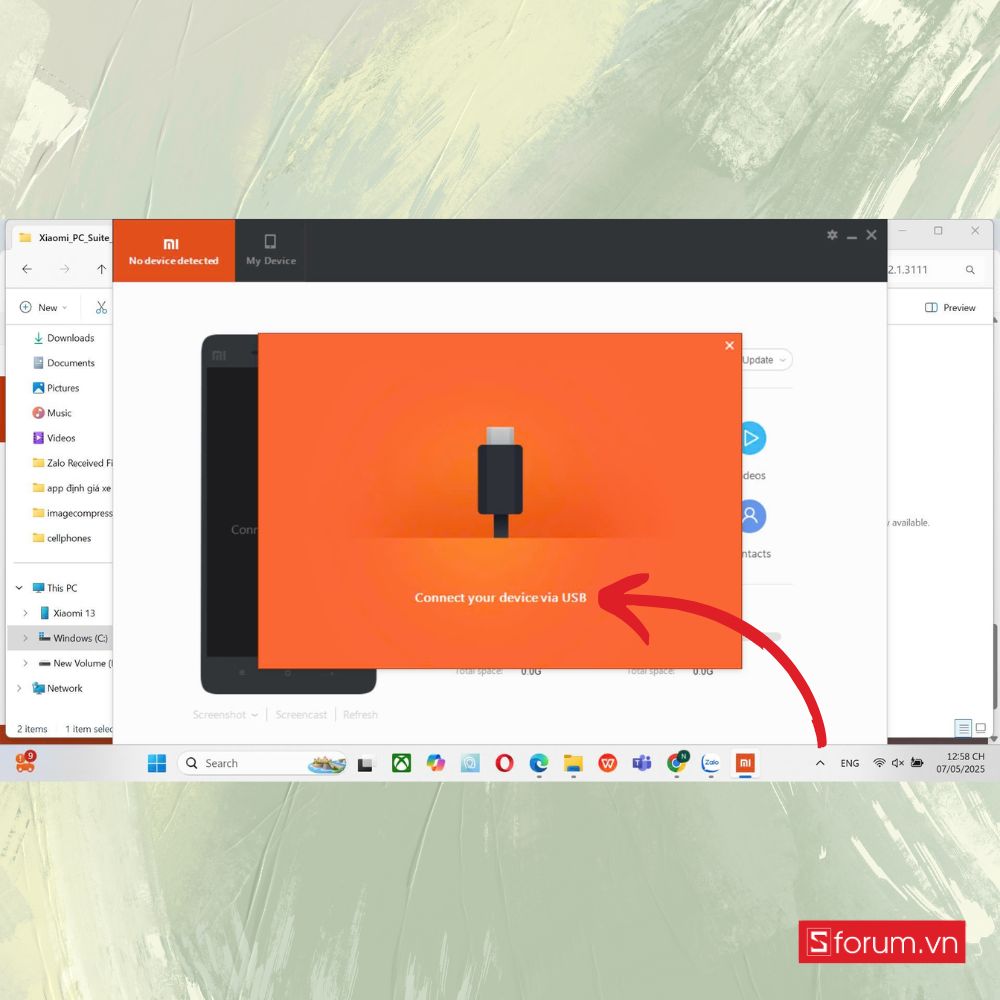 Cách kết nối điện thoại Xiaomi với máy tính bằng phần mềm bước 2