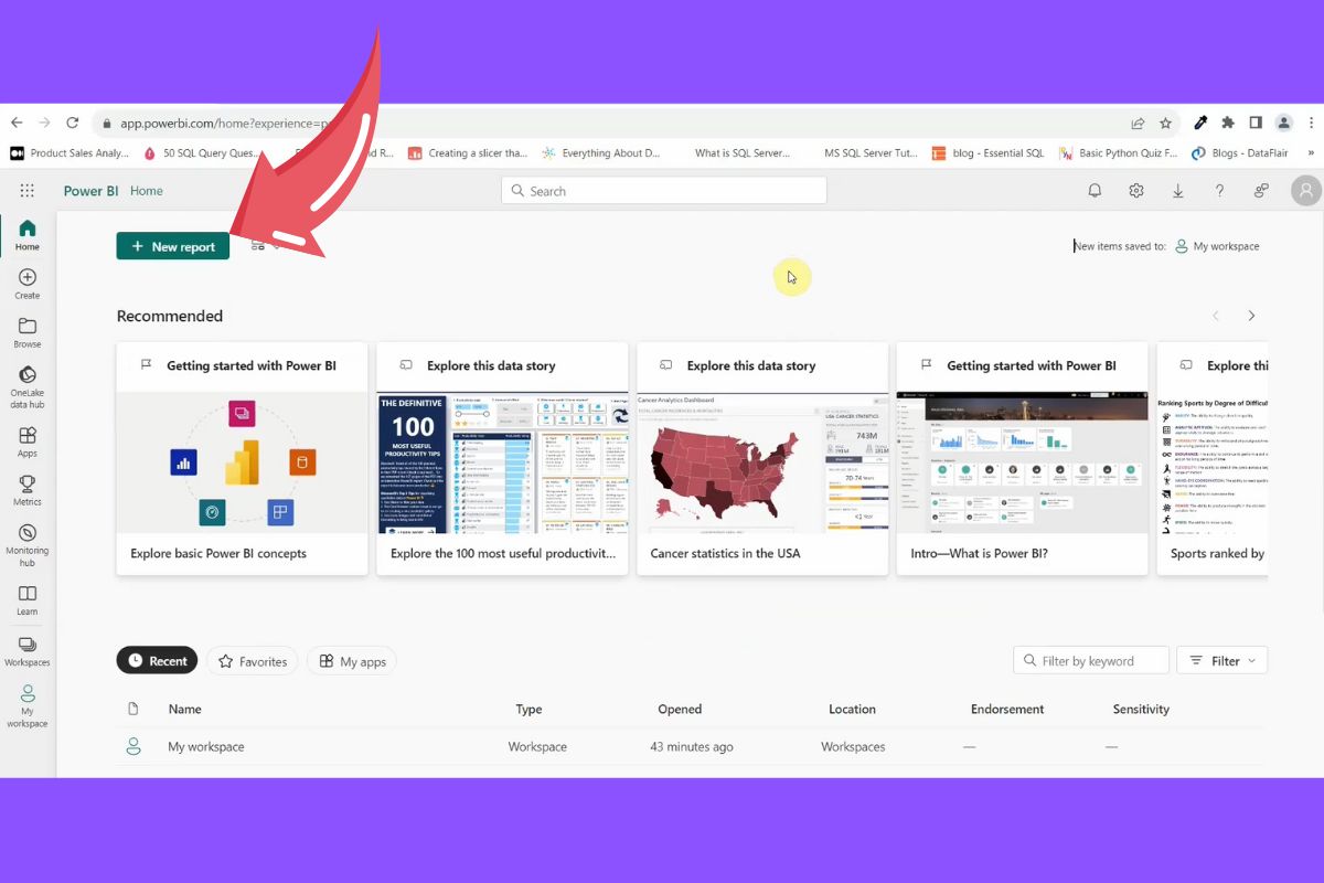 Cách cài đặt Power BI cho Mac trên trình duyệt - bước 2