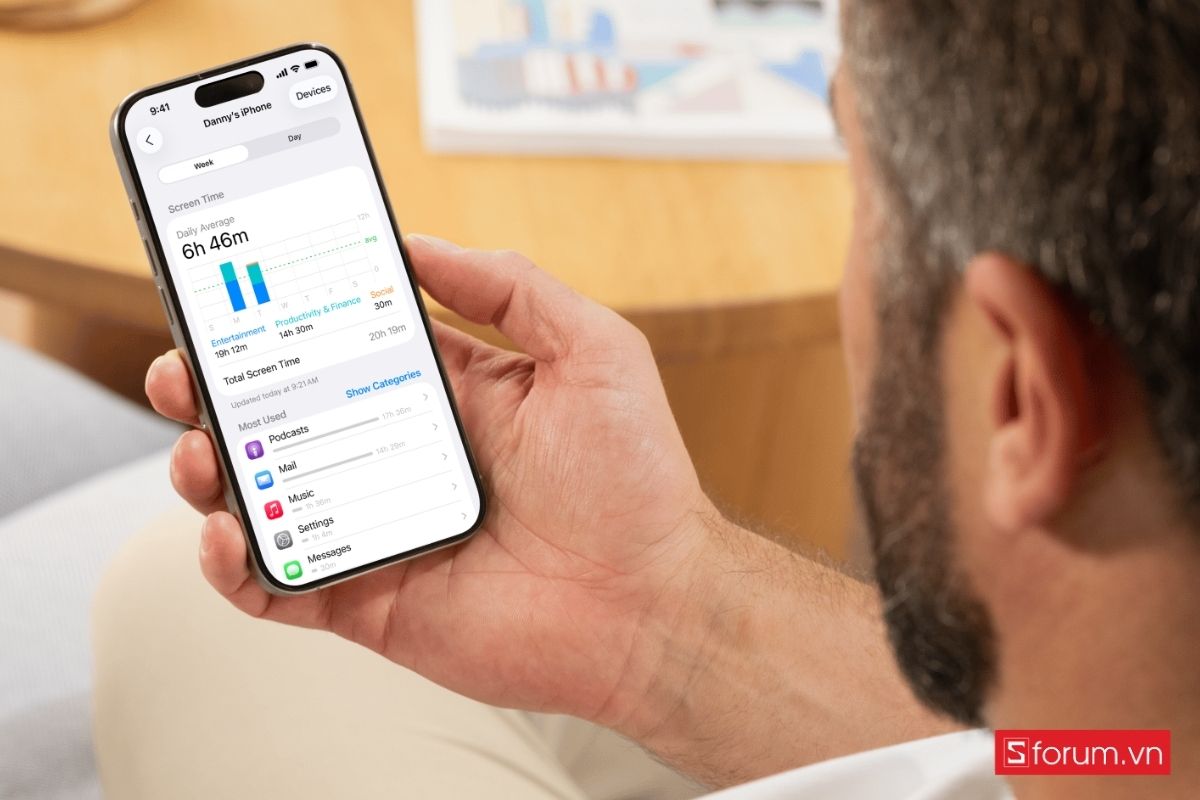 Tính năng thời gian sử dụng iPhone cho phép người dùng biết được thời lượng mà họ đã dành cho từng ứng dụng nhất định