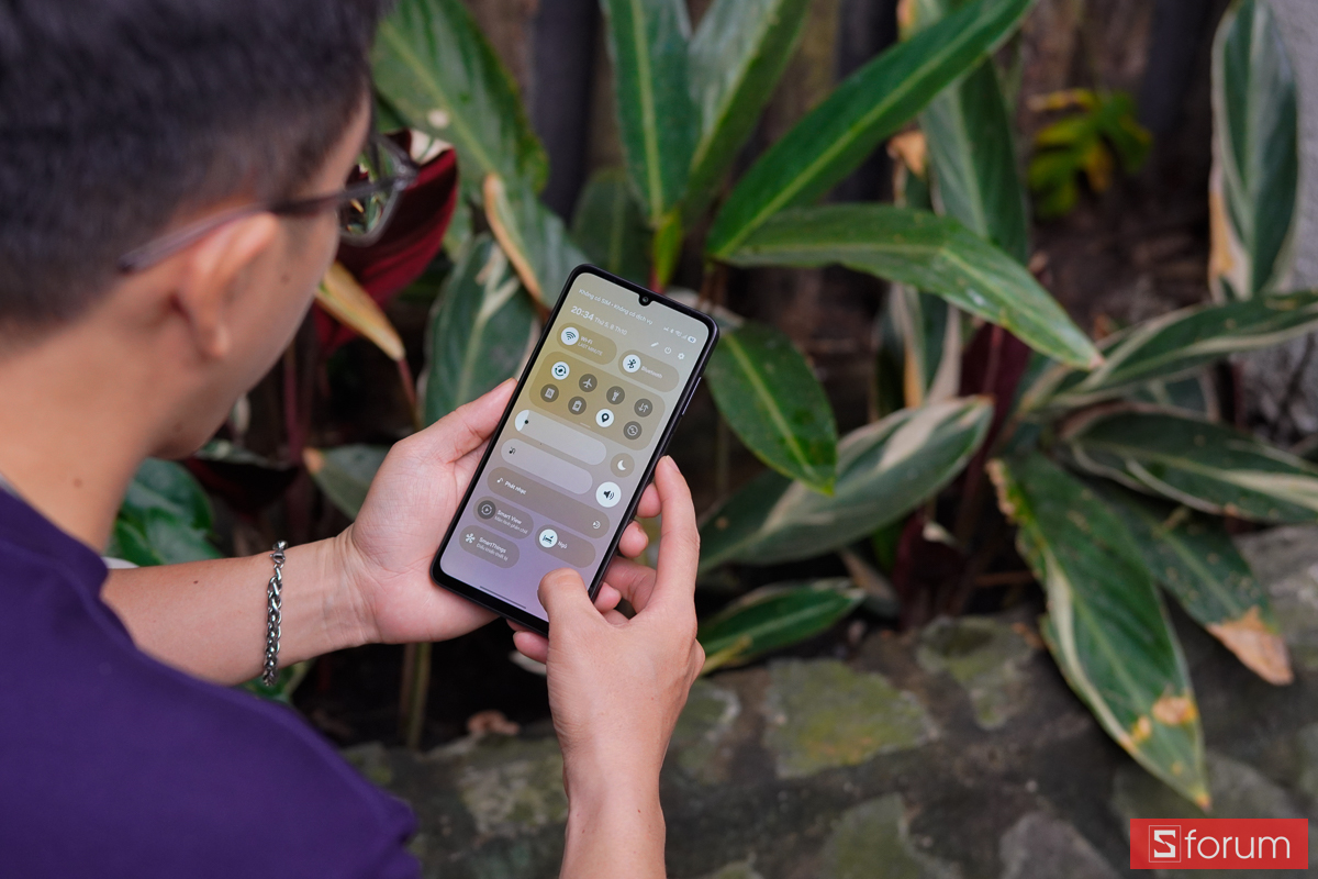 Giao diện cài đặt nhanh One UI 9 trên Samsung Galaxy A08 4G