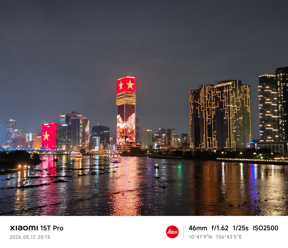Khả năng xử lý nguồn sáng tốt khi chụp đêm bằng camera Xiaomi 15T Pro