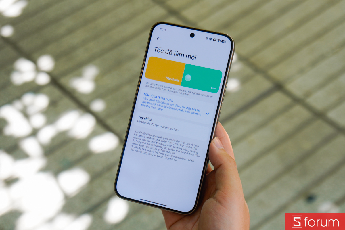 Cài đặt tần số quét màn hình tự động giúp tối ưu pin Xiaomi 15T Pro