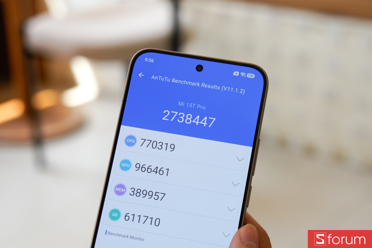 Điểm hiệu năng Antutu thực tế đo được trên Xiaomi 15T Pro