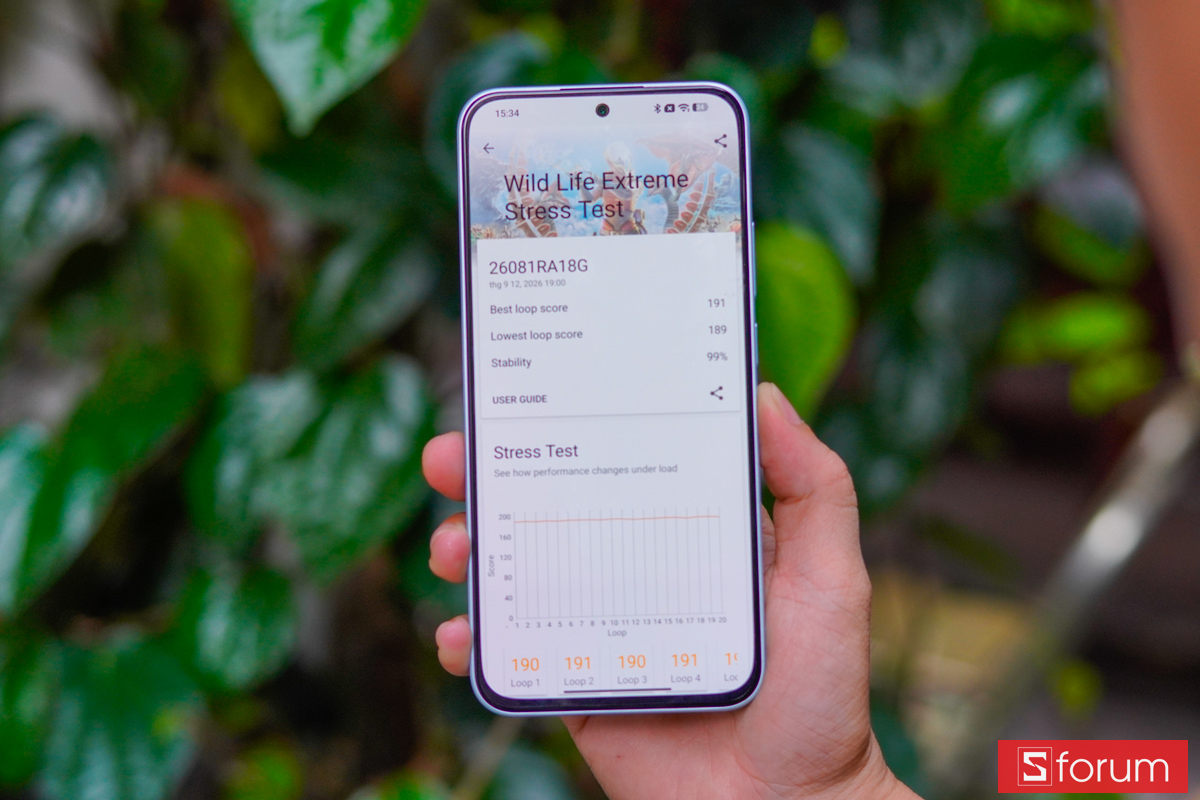 Điểm 3DMark Wild Life Extreme Stress Test Redmi Note 17 5G
