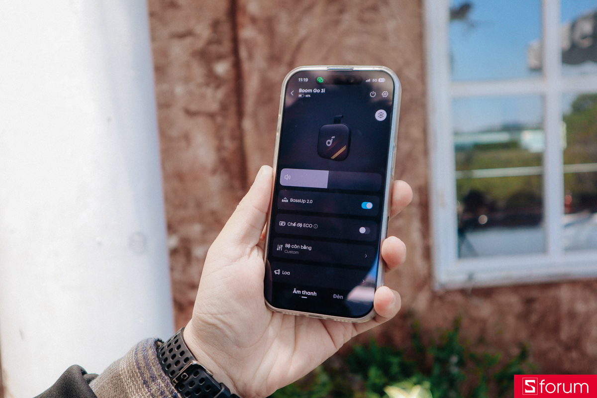 Giao diện bộ cân bằng Equalizer cho Boom Go 3i trên app