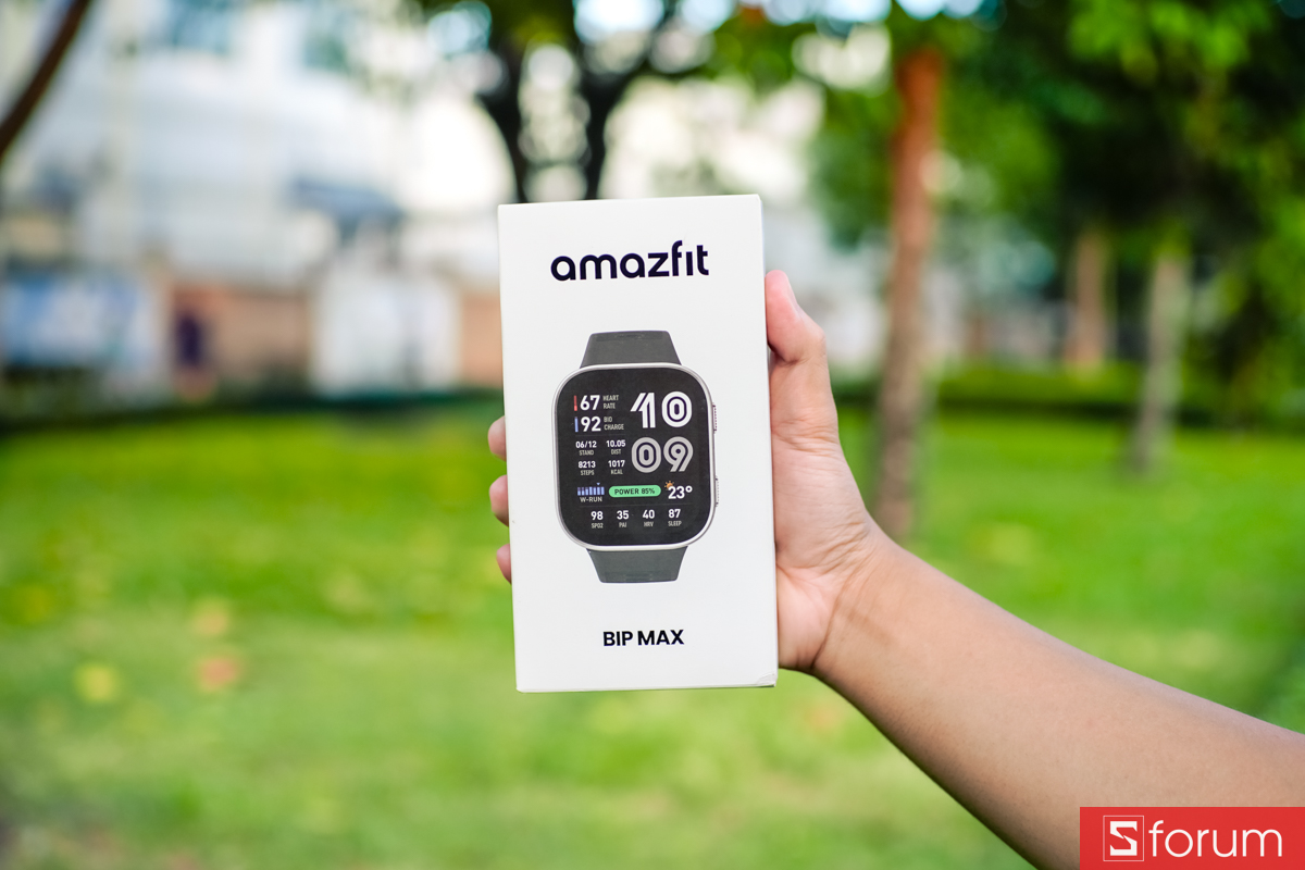 Trên tay Amazfit Bip Max nguyên hộp nguyên seal.