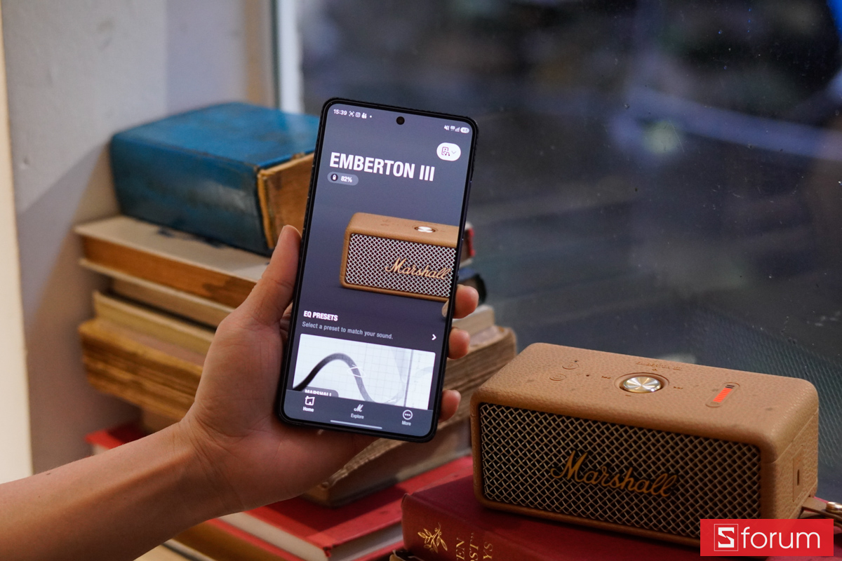 Giao diện ứng dụng Marshall Bluetooth kết nối Marshall Emberton III