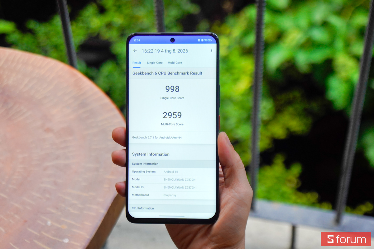 Nubia Neo 5 Max 5G điểm số Geekbench 6 đơn nhân và đa nhân
