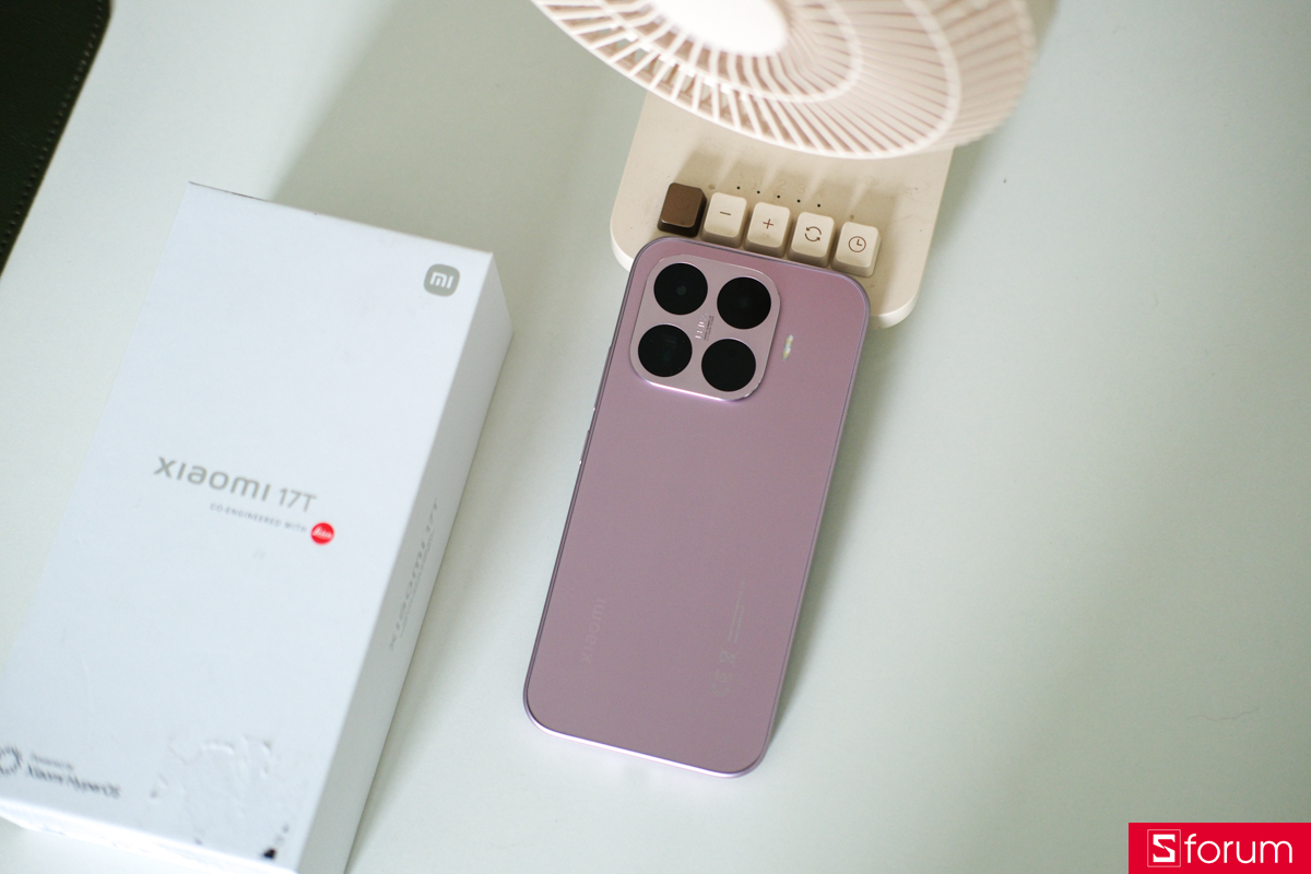 Ngoại hình mặt sau và hộp đựng cơ bản của mẫu điện thoại thông minh Xiaomi 17T