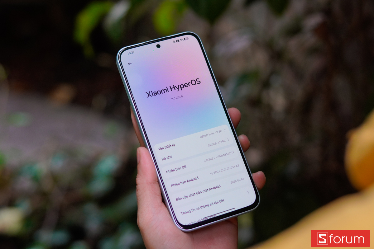 Giao diện Xiaomi HyperOS 3 trên Redmi Note 17 5G