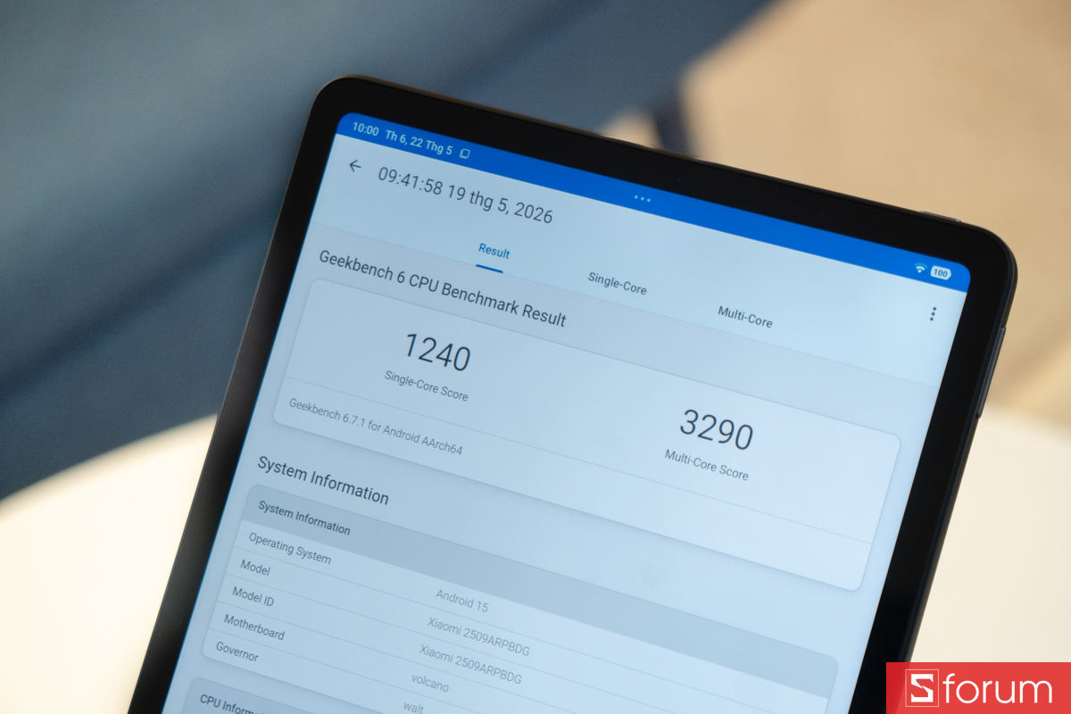 Điểm hiệu năng Geekbench 6 của chip Snapdragon 7s Gen 4 trên POCO Pad M1