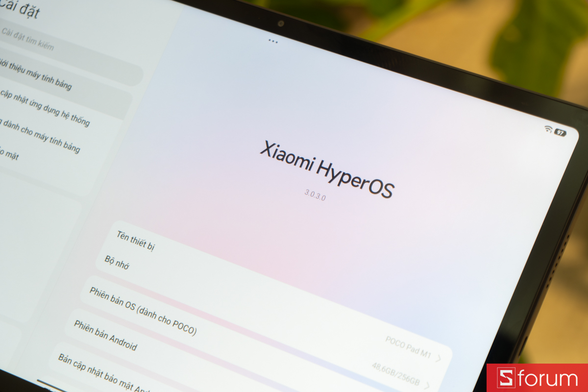 Giao diện hệ điều hành Xiaomi HyperOS mới nhất trên POCO Pad M1