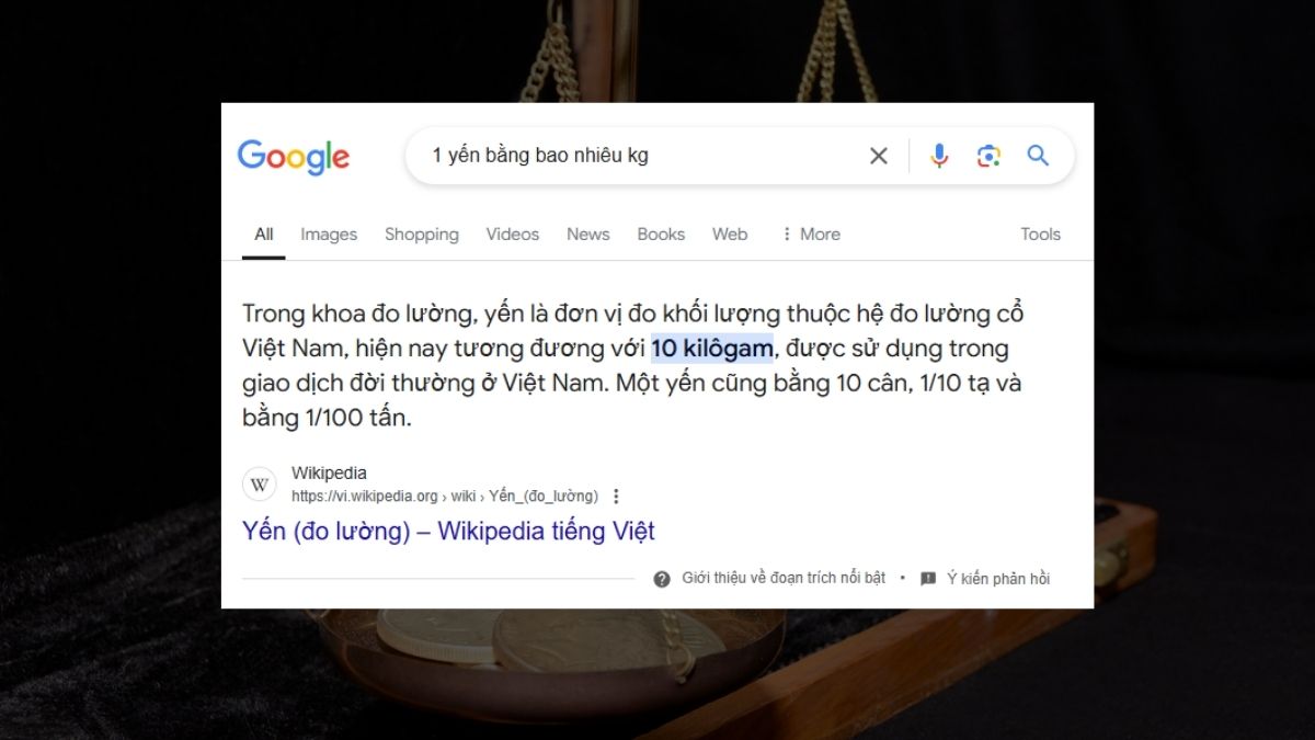 cách chuyển đổi yến sang kg