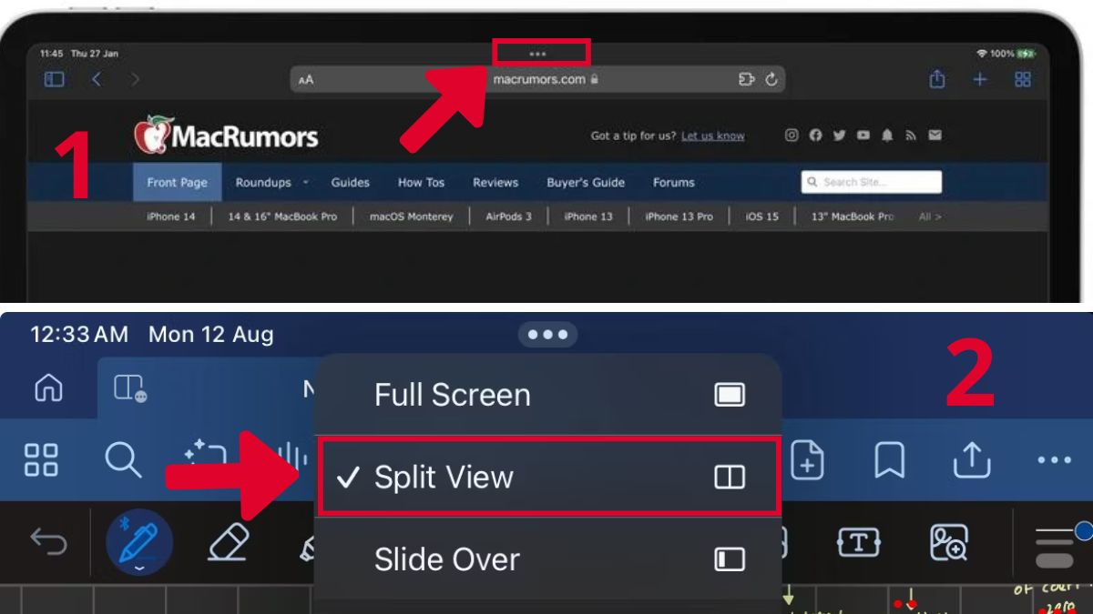 Sử dụng Split View để chia đôi màn hình iPad