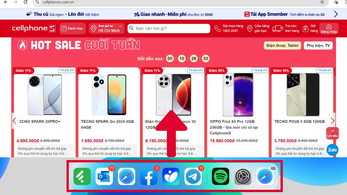 dùng Dock để chia đôi màn hình iPad