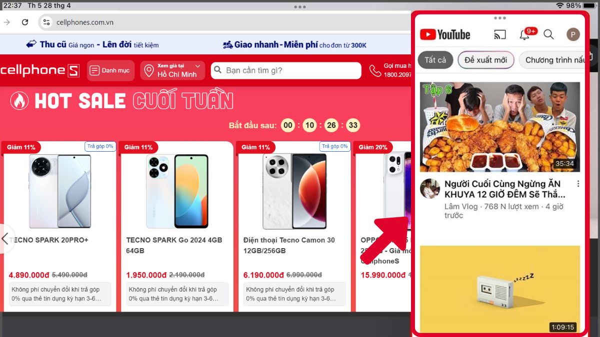 hướng dẫn chia nhiều màn hình trên iPad