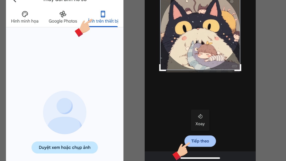 ảnh đại diện trên Google Meet bằng điện thoại chi tiết