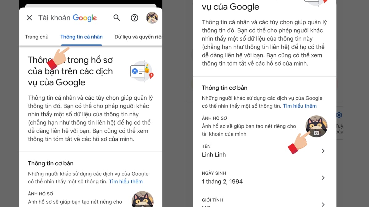 Đổi ảnh đại diện trên tài khoản Google chi tiết