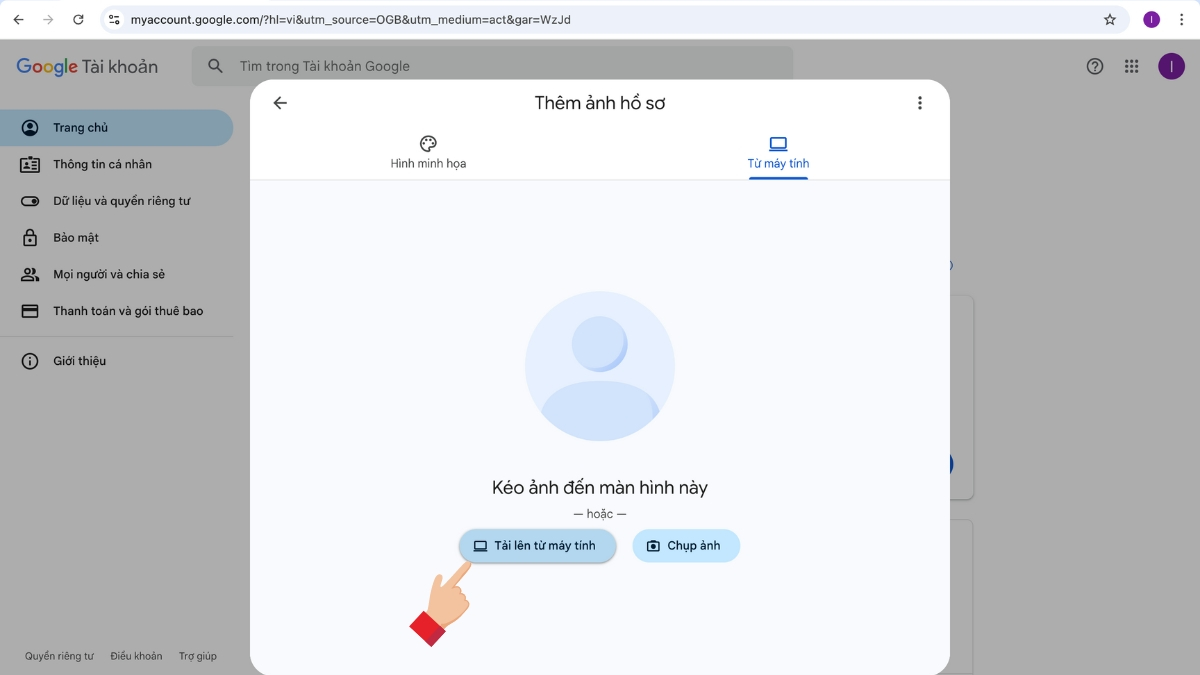 hướng dẫn đổi ảnh đại diện trên Google