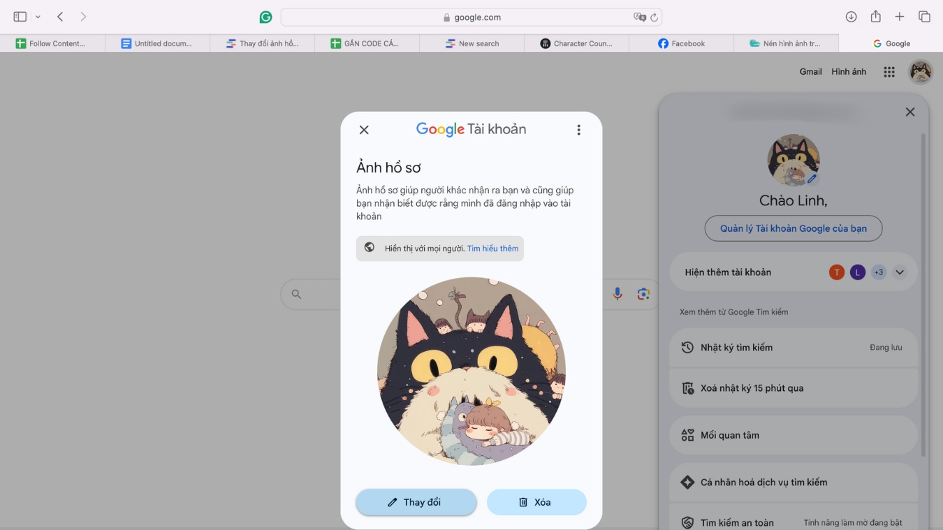 Đổi ảnh đại diện trên Google Chrome nhanh chóng