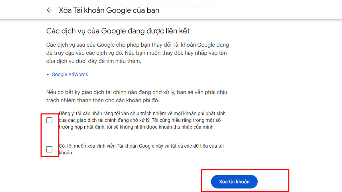 hướng dẫn xóa tài khoản Google trên thiết bị khác