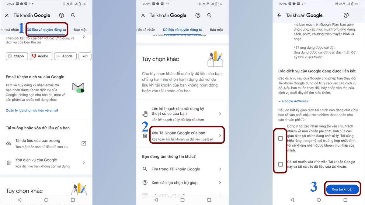 cách xóa tài khoản Google trên điện thoại