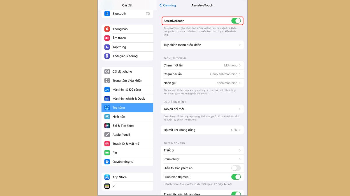 chụp màn hình ipad bằng AssistiveTouch