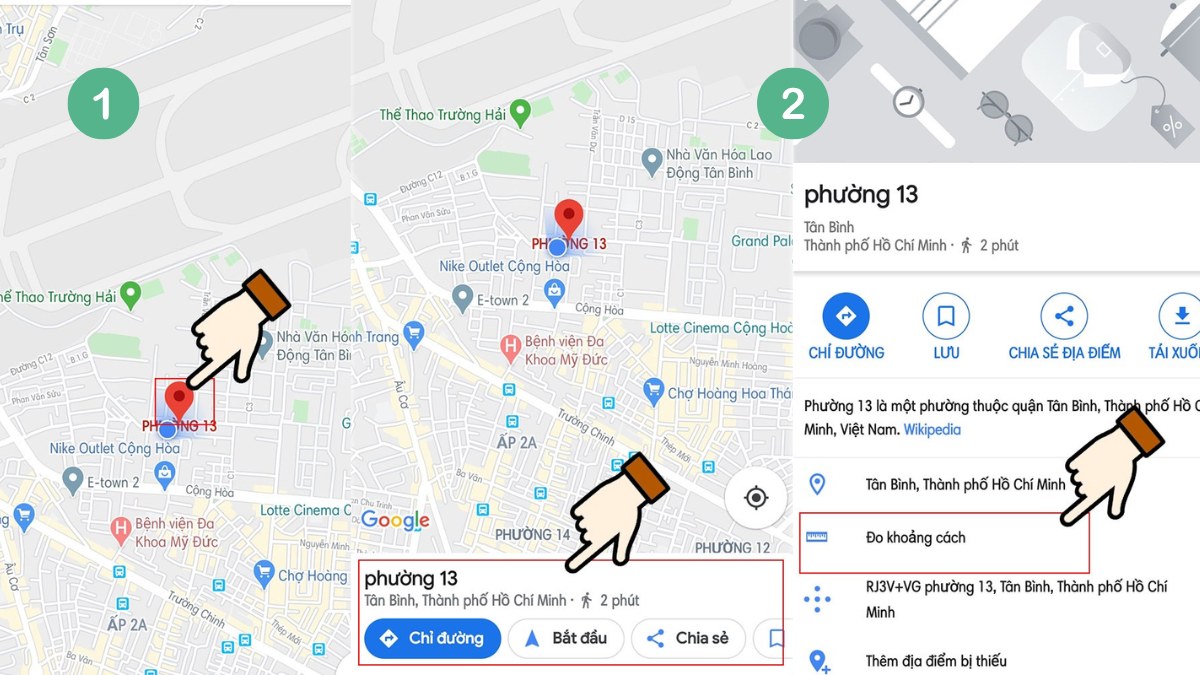 Hướng dẫn đo khoảng cách trên Google Map bằng điện thoại