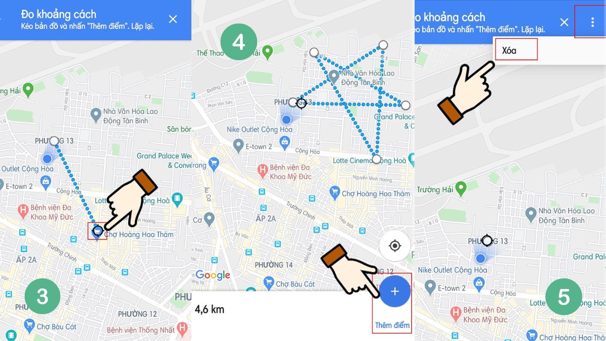 đo khoảng cách trên Google Map bằng điện thoại