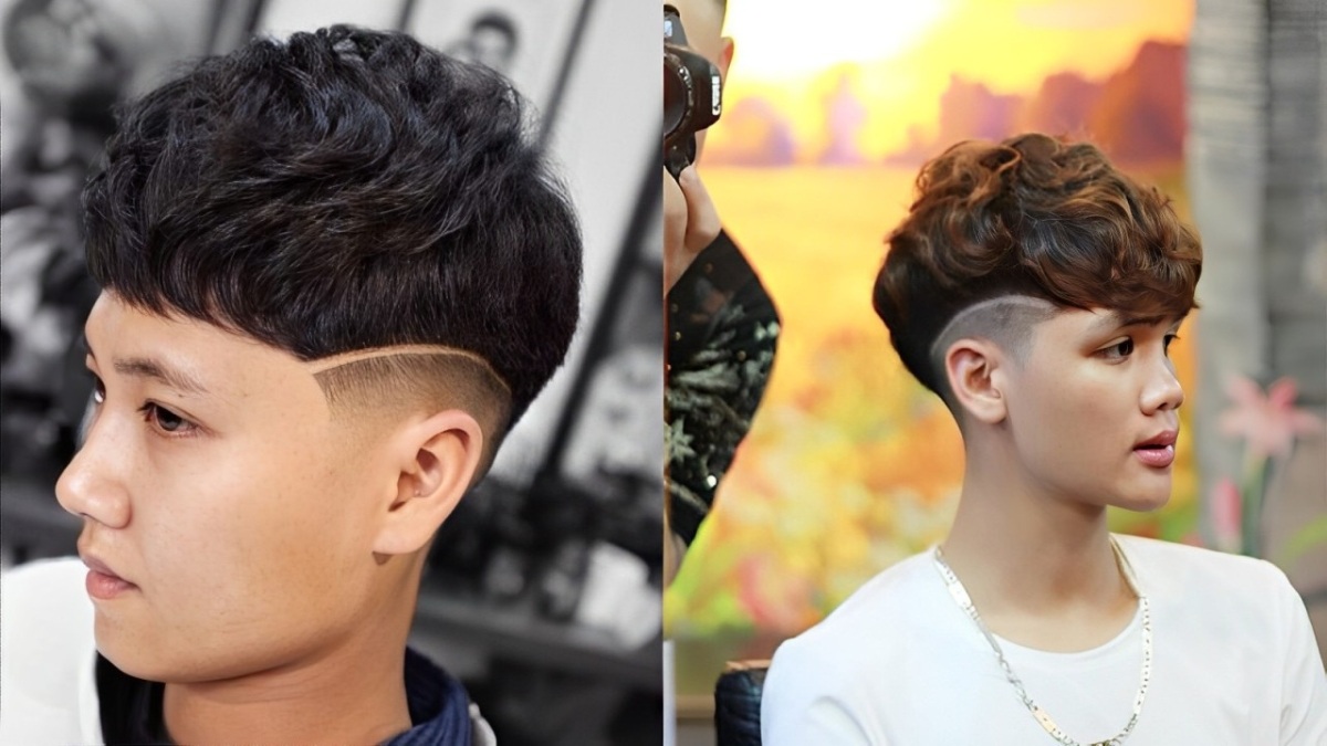 Tóc kẻ vạch kiểu uốn xoăn Hàn Quốc