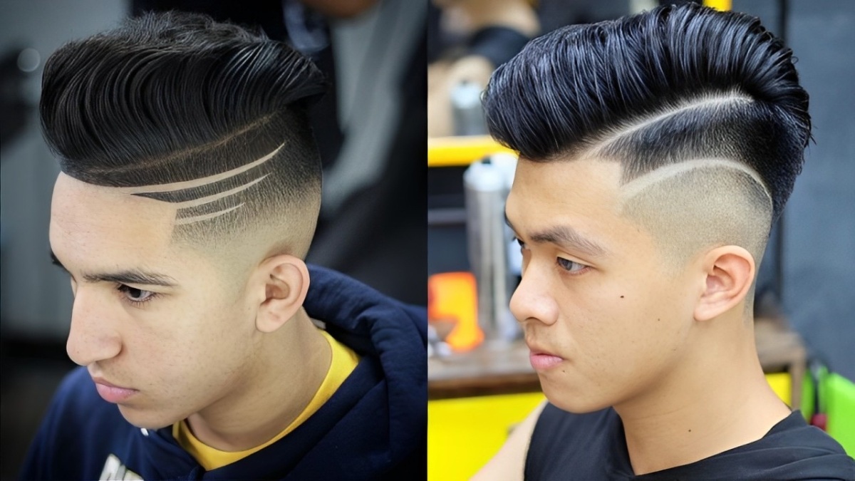 Kẻ tóc cho nam đơn giản Pompadour
