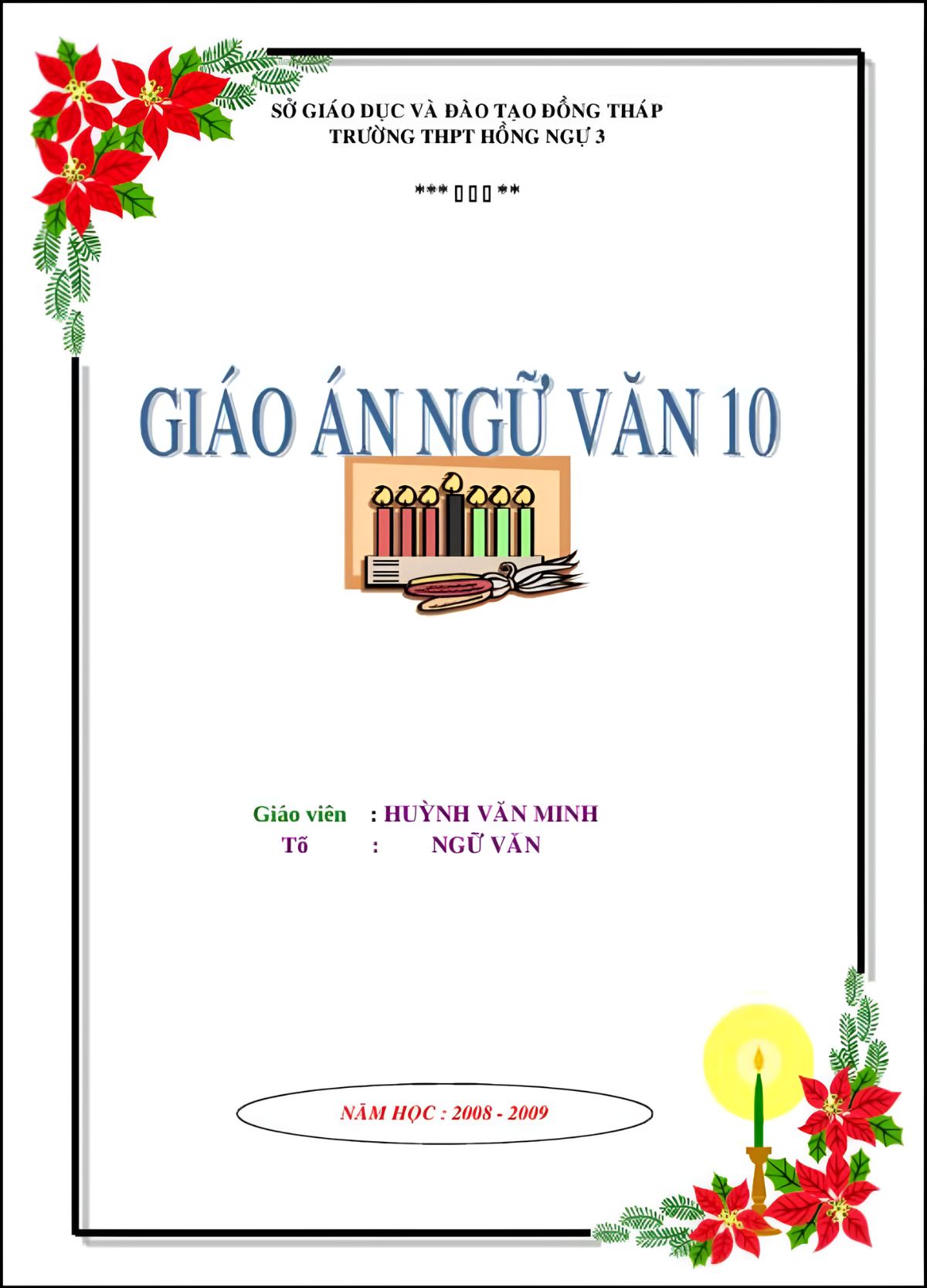mẫu bìa giáo án file Word chuẩn