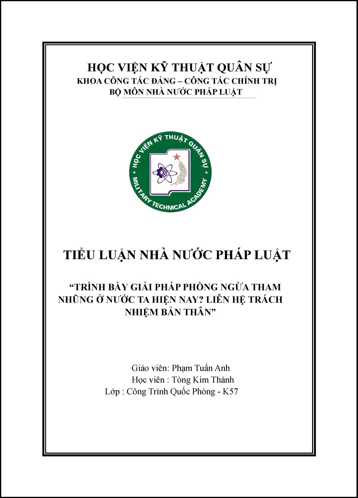 mẫu bìa tiểu luận chuẩn