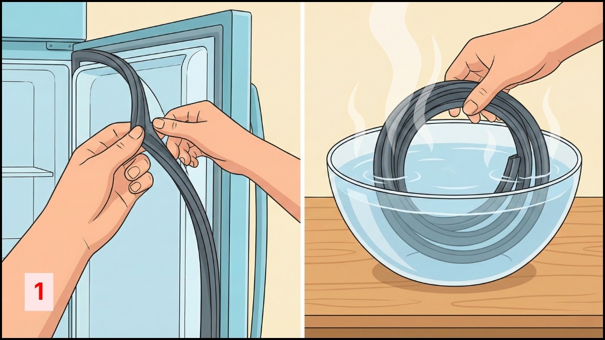 cách khắc phục cửa tủ lạnh bị hở bằng thay gioăng mới