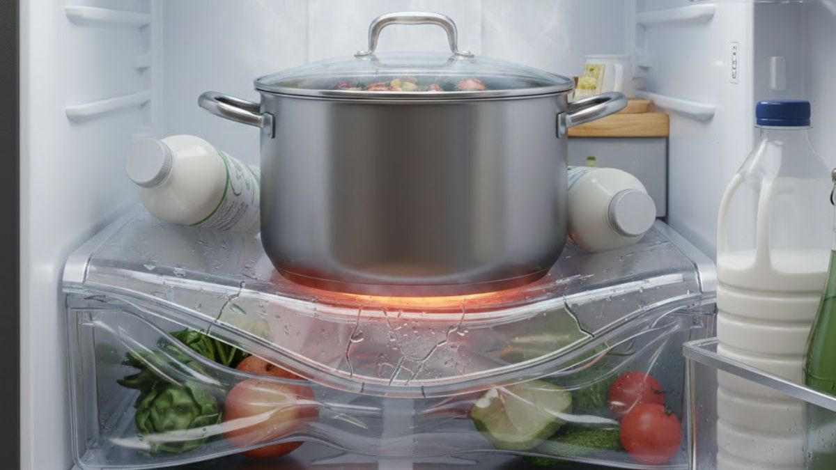 Để đồ nóng vào tủ lạnh làm biến dạng khay kệ