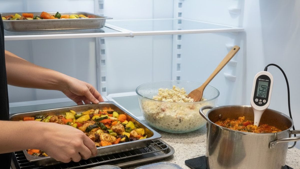 Để nguội chứ không nên để đồ nóng vào tủ lạnh 