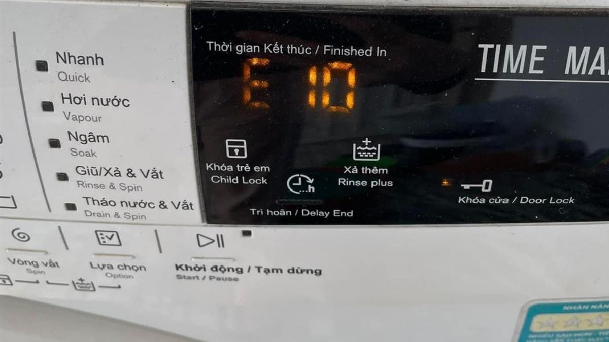 Cách nhận biết lỗi E10 máy giặt Electrolux