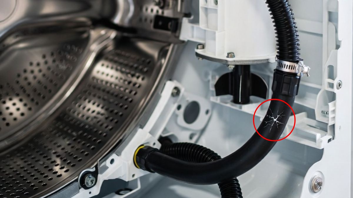 Lỗi E13 máy giặt Electrolux do ống kết nối bị thủng