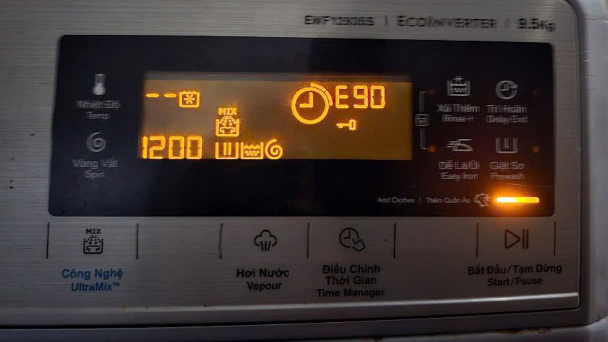 Mẹo để tránh báo mã lỗi e90 máy giặt Electrolux