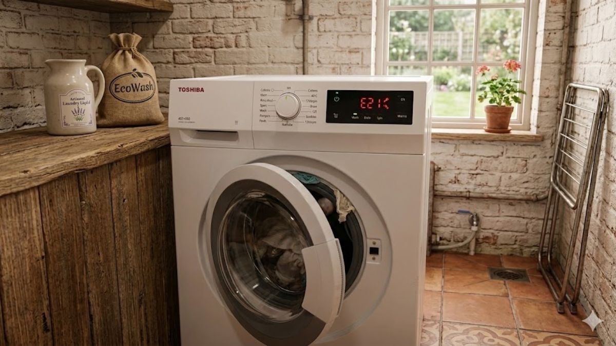 mã lỗi máy giặt toshiba e2 1 do cửa chưa đóng kín