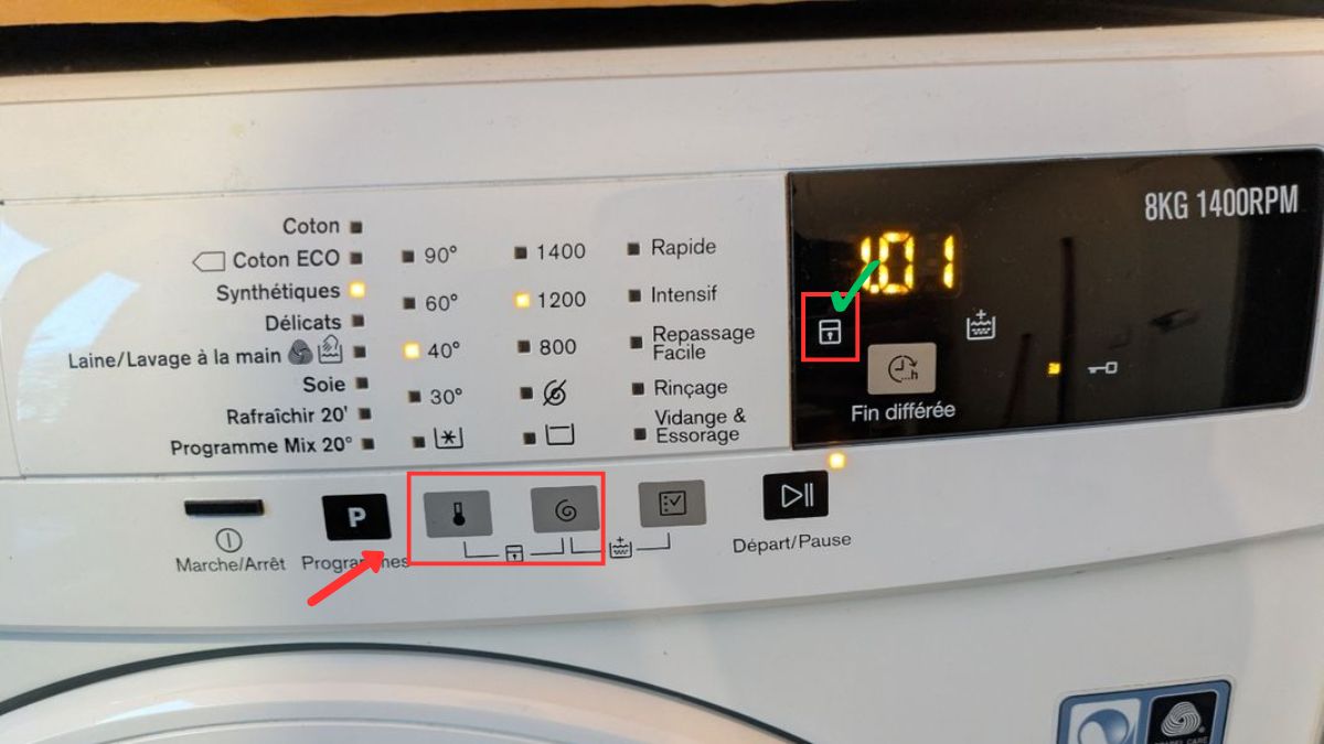 mở khoá máy giặt electrolux bằng tổ hợp phím