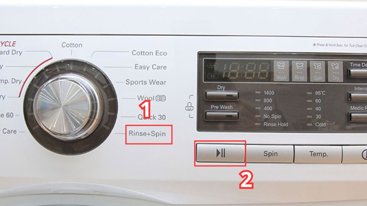 khởi động để mở khoá máy giặt electrolux 