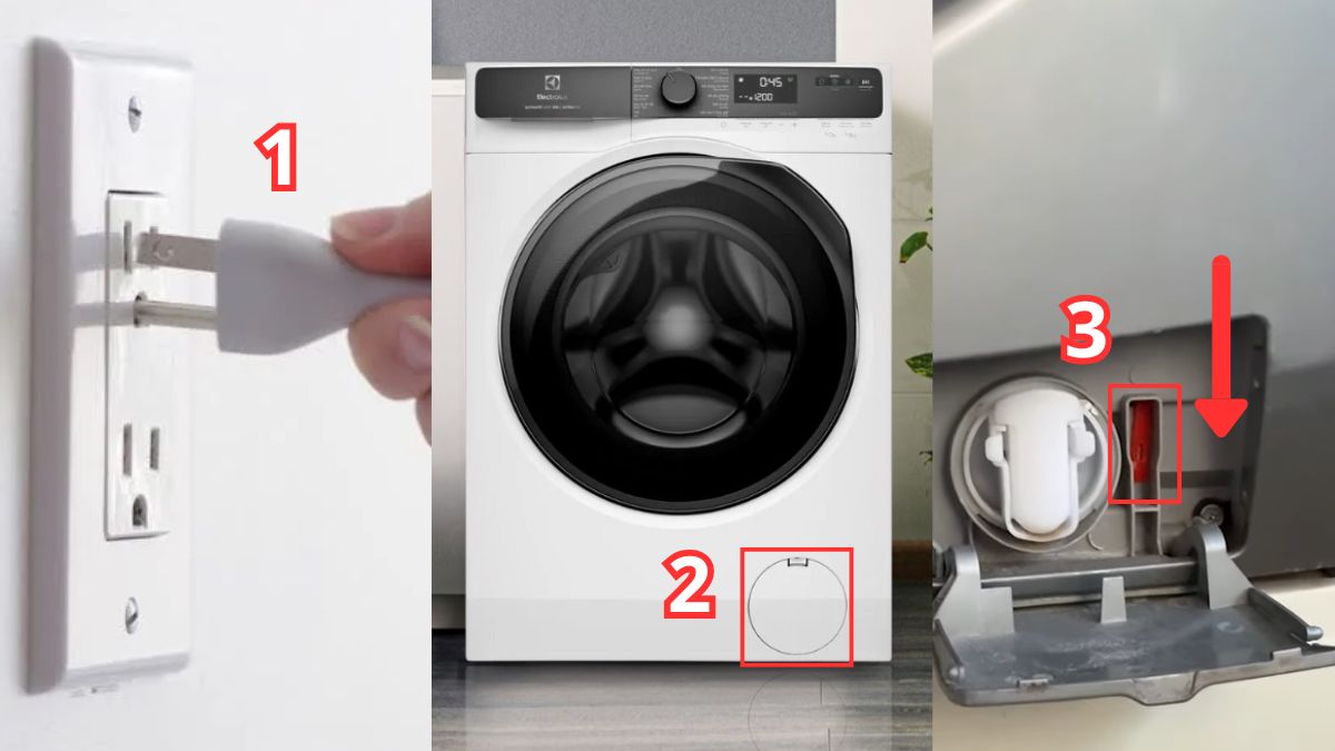 mở khoá máy giặt electrolux thủ công