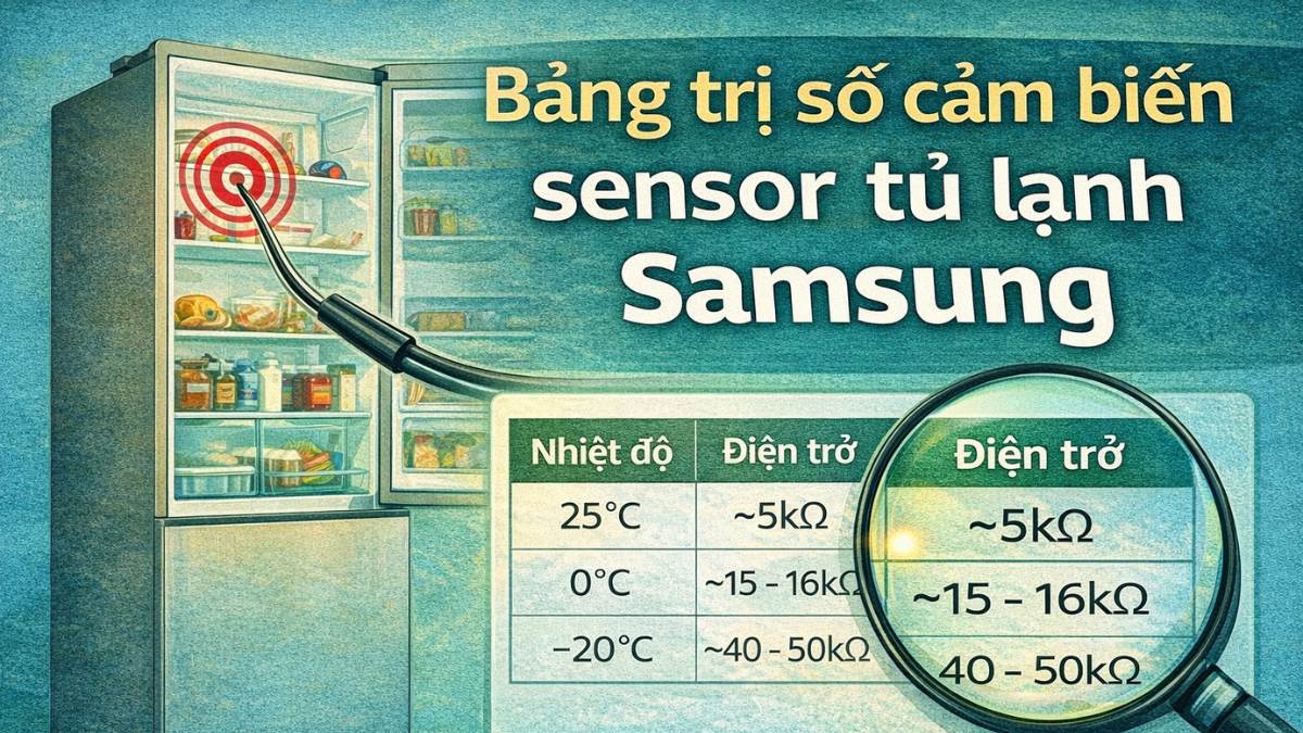 Bảng trị số cảm biến sensor tủ lạnh Samsung và cách khắc phục lỗi