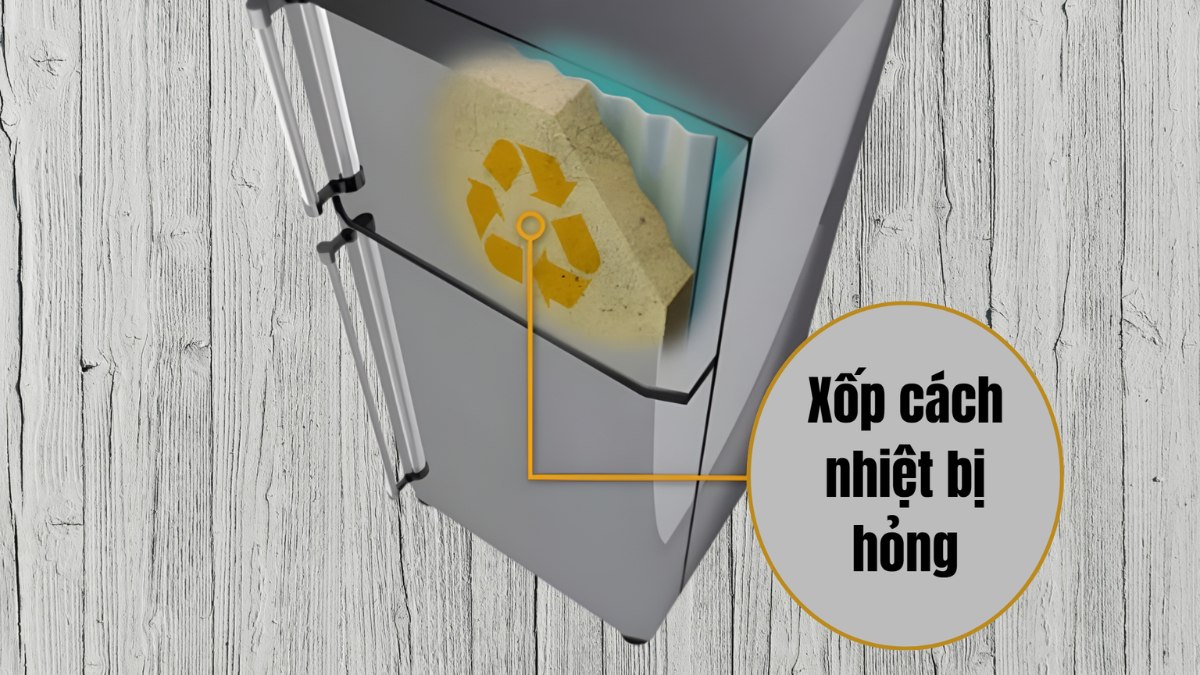 Tủ lạnh bị đổ mồ hôi ngăn đá do miếng xốp cách nhiệt hư