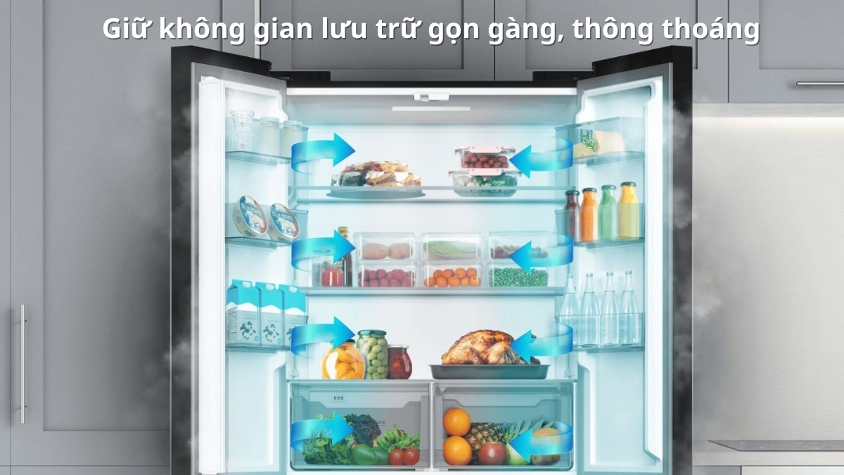 tủ lạnh samsung inverter báo lỗi nháy đèn do tủ lạnh quá tải thực phẩm